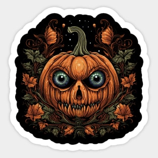 Halloween Pumpkin, Spooky Pumpkin Face Sticker